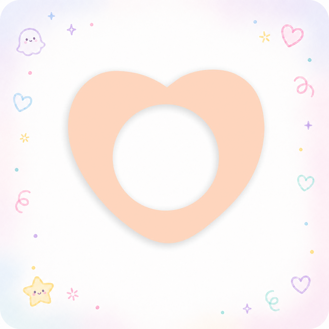 Pastel Pink Heart Swapfinity Swapper Frame - - Topperswap