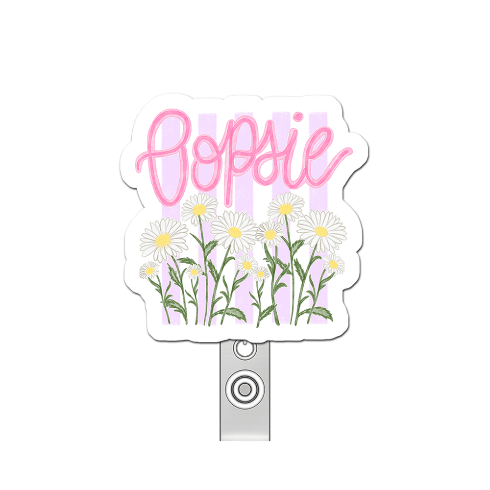 Daisy Daydream Diva Pop Topper Swapfinity Retractable ID Badge Reel - - Topperswap