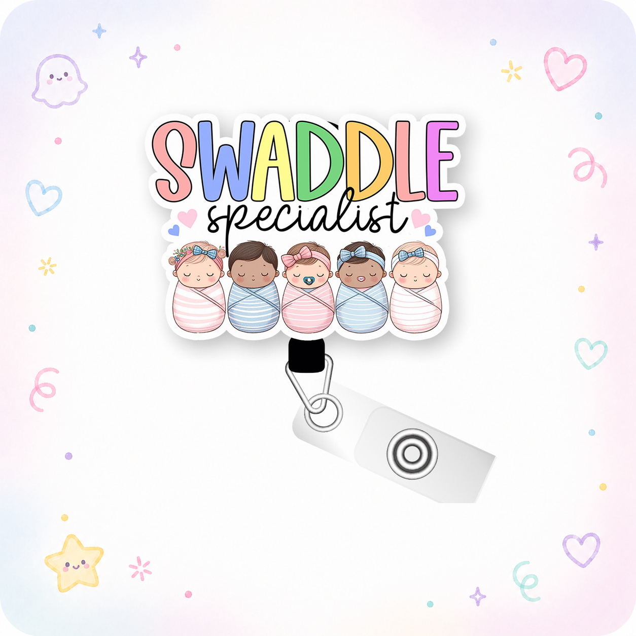 Swaddle Specialist Pop Topper Swapfinity Retractable ID Badge Reel - - Topperswap