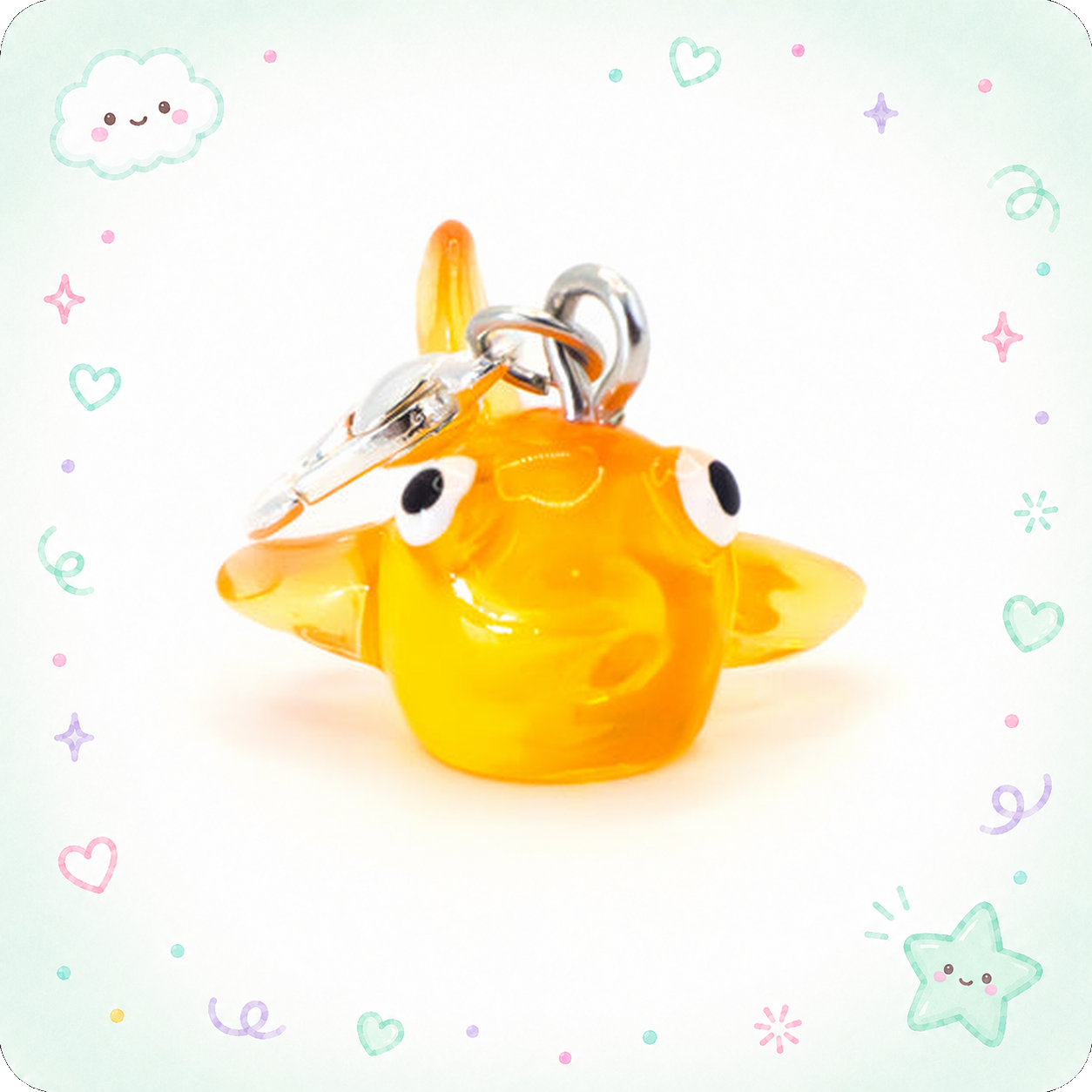 Goldie Goldfish Charm Swapfinity Badge Reel Add-on - - Topperswap