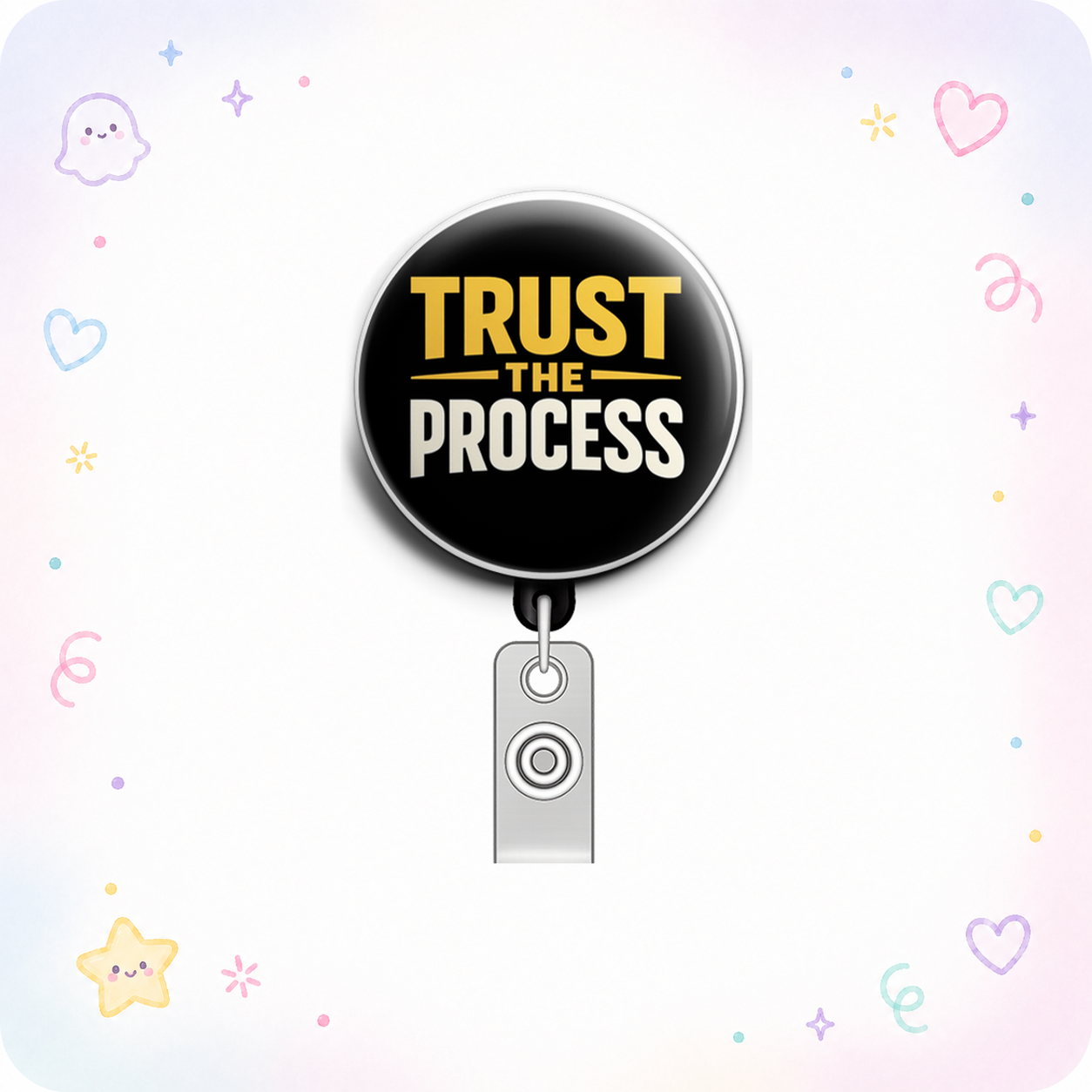 Trust The Process Swapfinity Retractable ID Badge Reel - - Topperswap