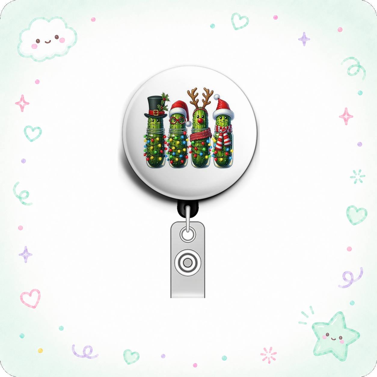 Christmas Pickle Swapfinity Retractable ID Badge Reel - - Topperswap