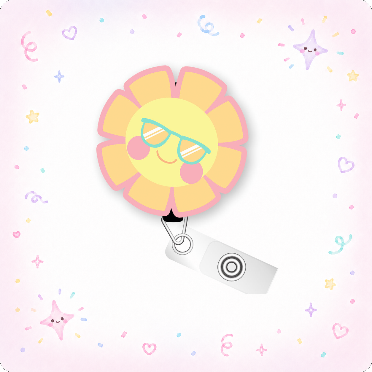 Cool Sun Pop Topper Swapfinity Retractable ID Badge Reel - - Topperswap
