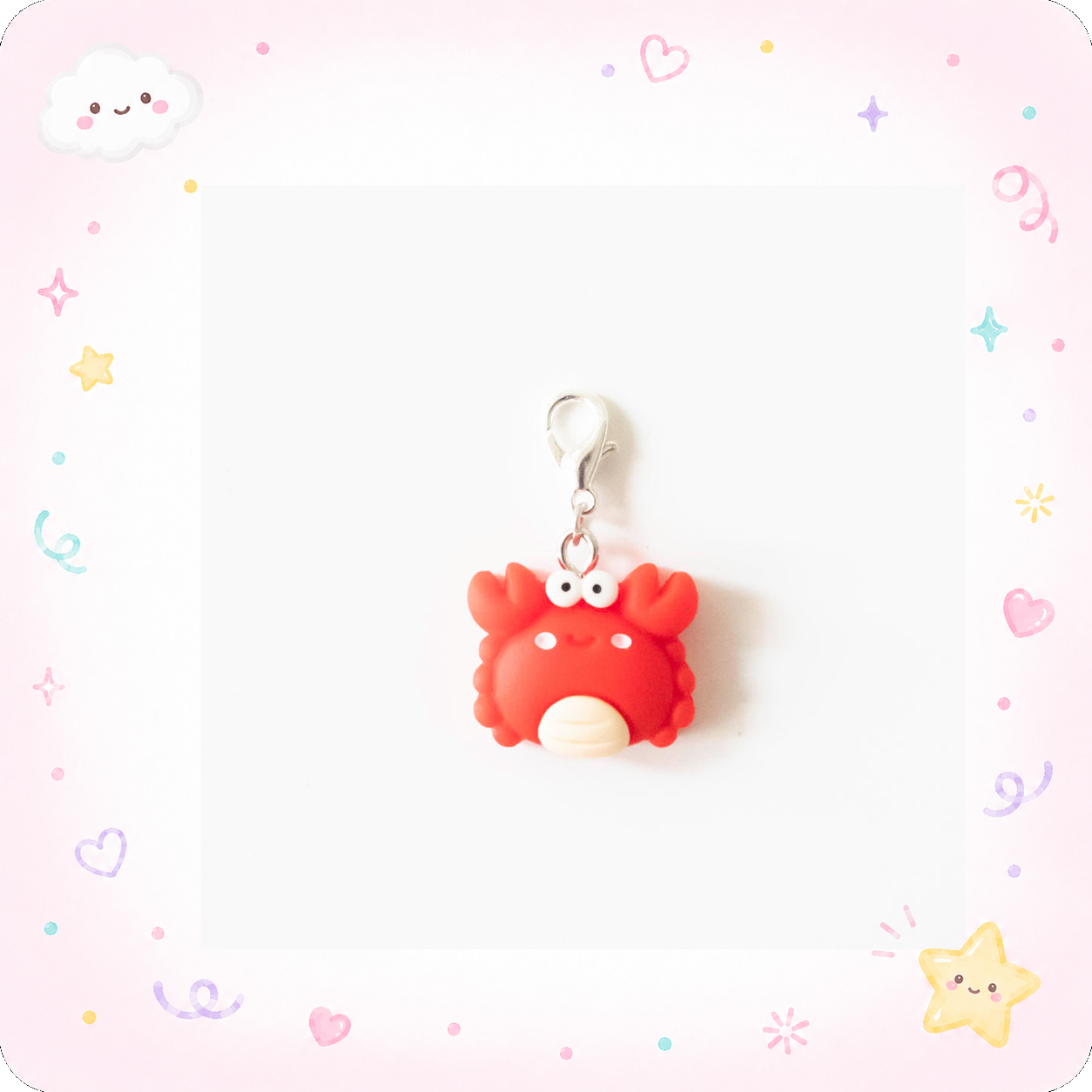 Cute Crab Badge Reel Add-on - - Topperswap