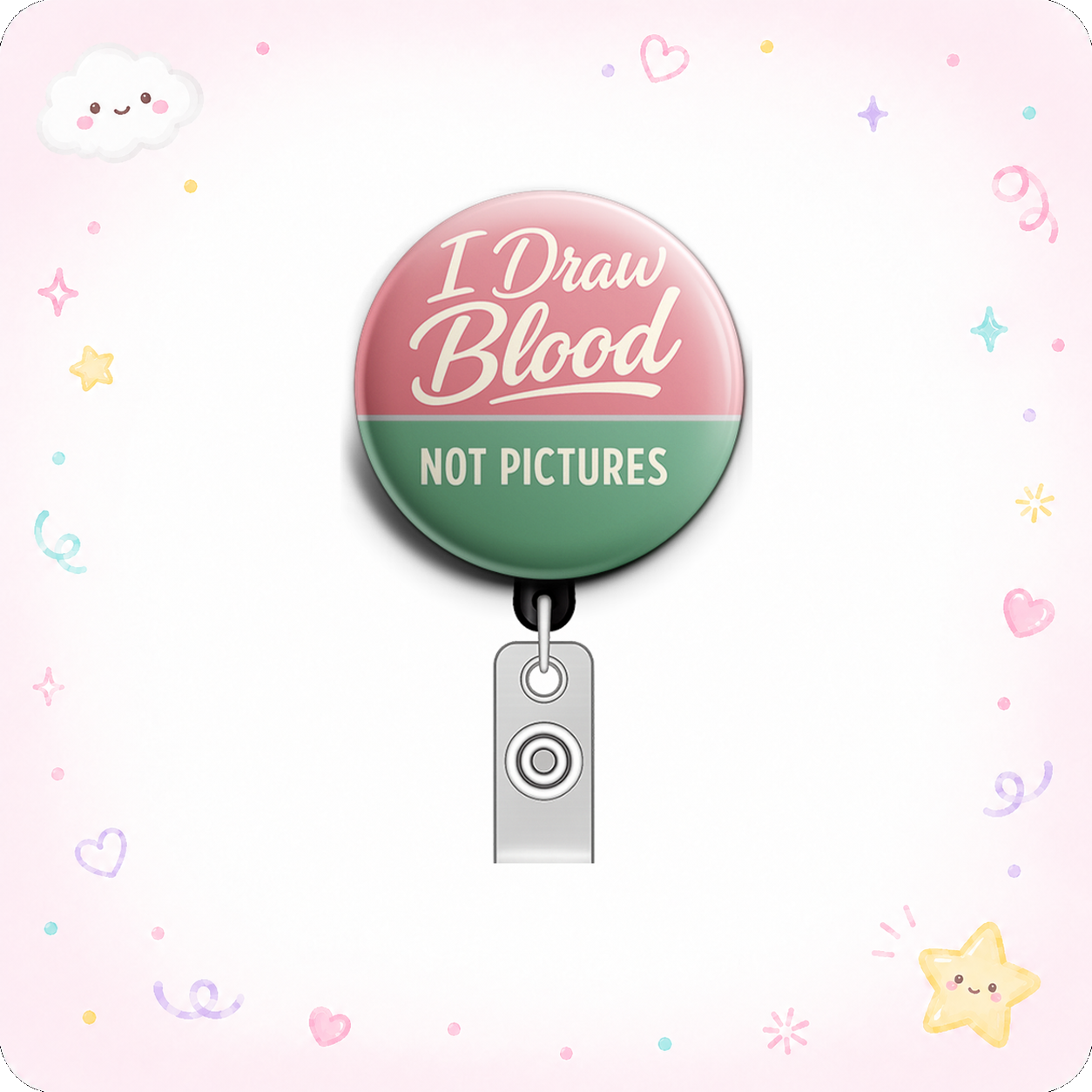 I Draw Blood, Not Pictures Swapfinity Retractable ID Badge Reel - - Topperswap