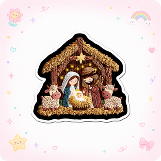 Nativity Scene Sage Sticker