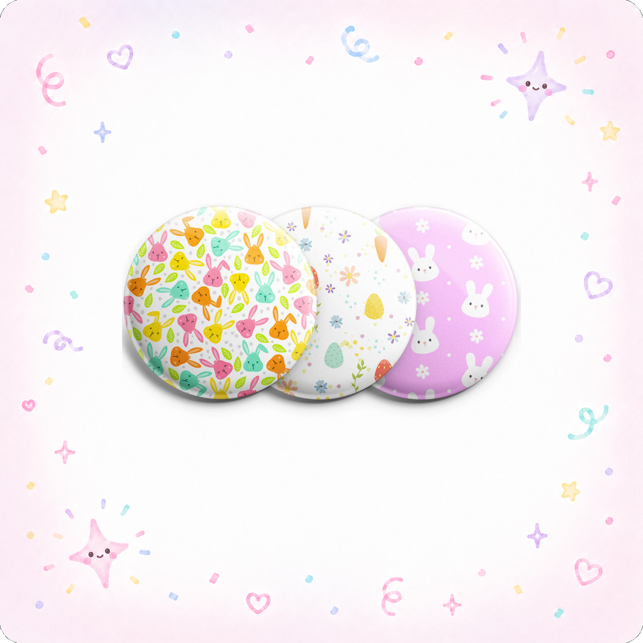 Bunny Patterns 3-Pack - - Topperswap