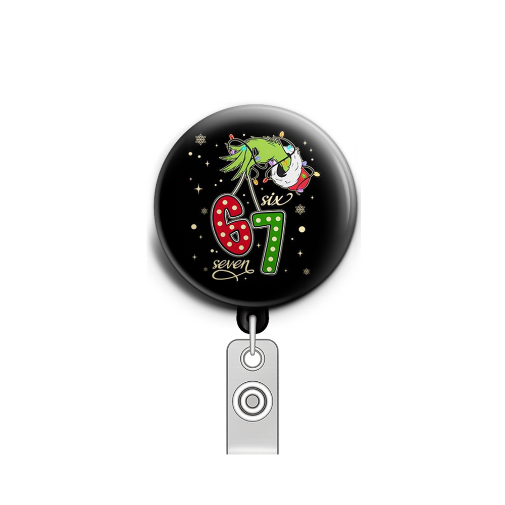Grinchy Mischief Swapfinity Retractable ID Badge Reel