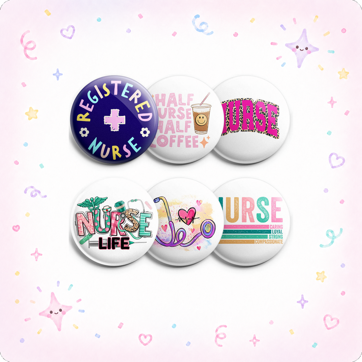 Colorful Nurse Favorites Topper 6-Pack (Save 15%) - - Topperswap