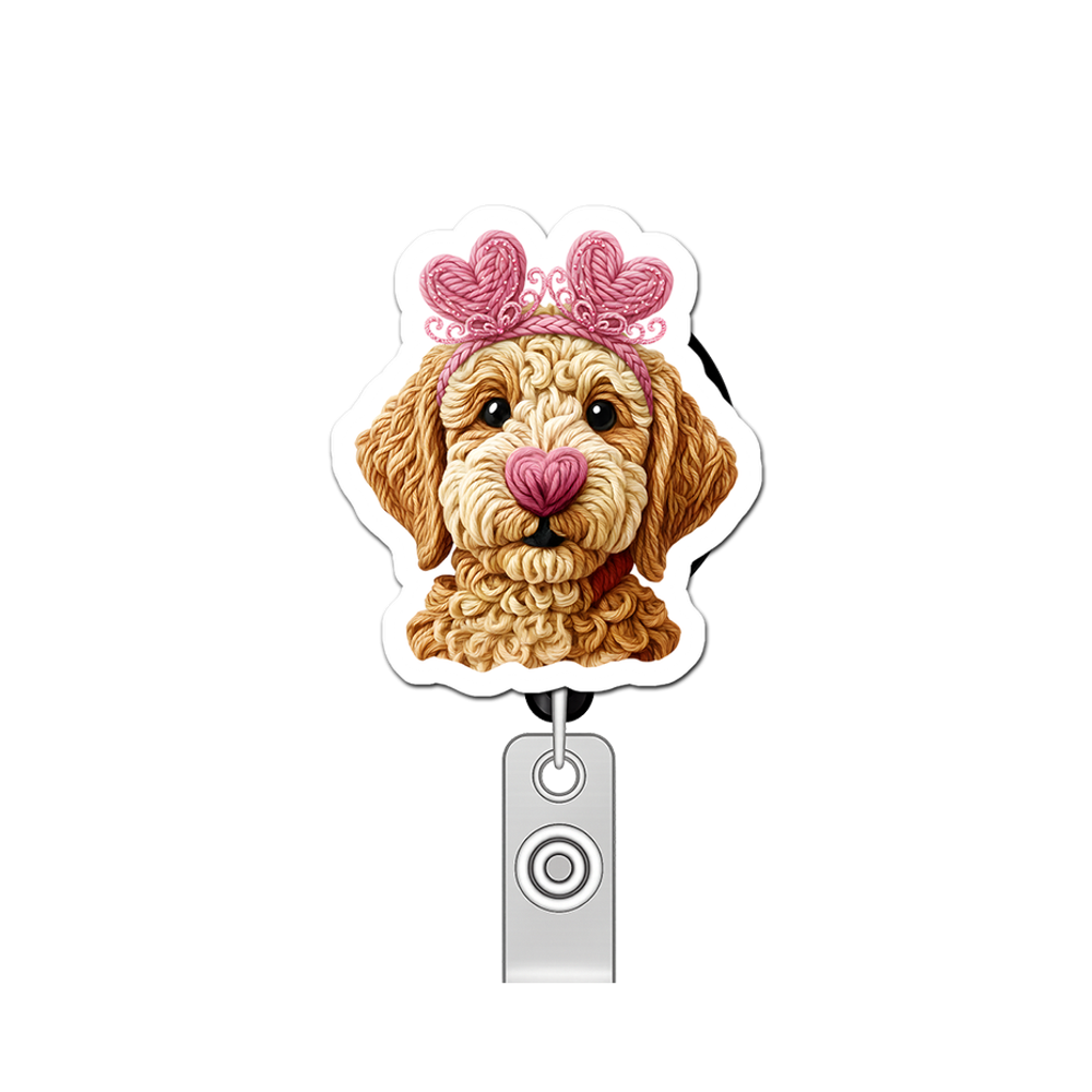 Love Pup Guru Pop Topper Swapfinity Retractable ID Badge Reel - - Topperswap