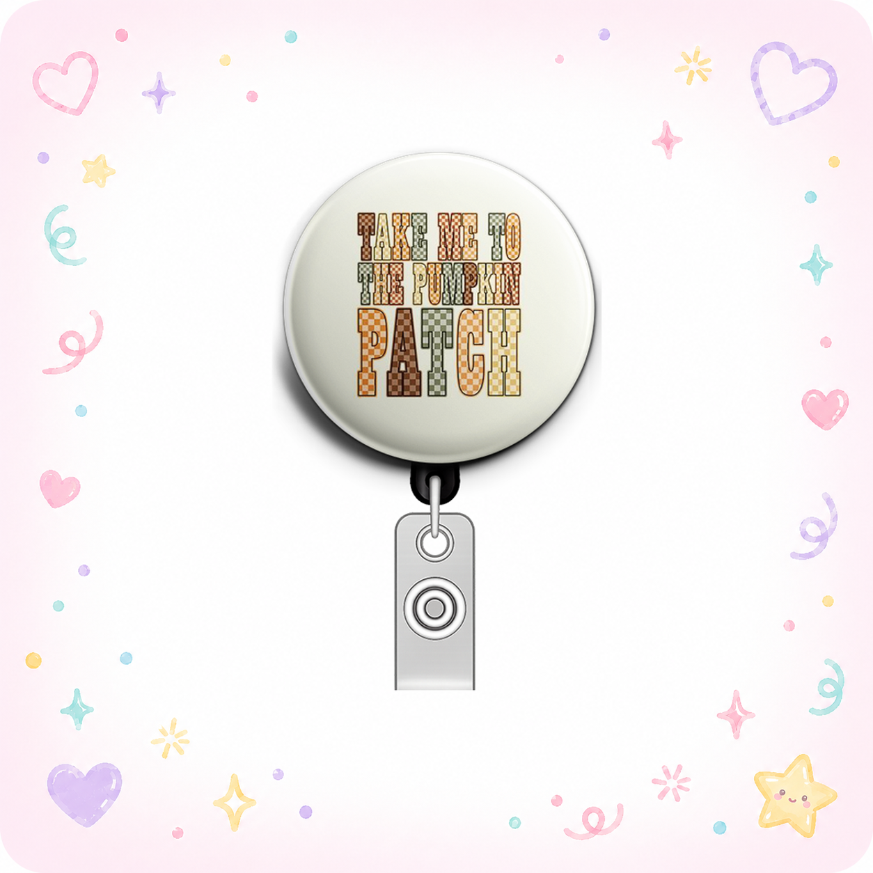 Pumpkin Patch Swapfinity Retractable ID Badge Reel - - Topperswap
