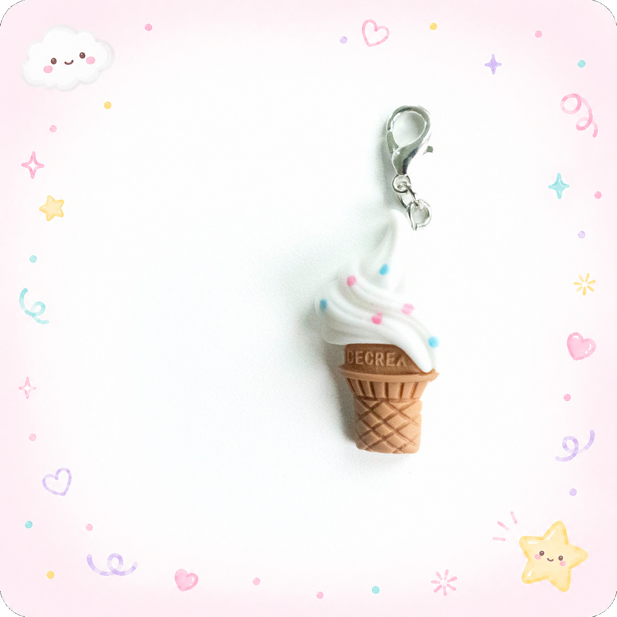 Sprinkle Ice Cream Cone Badge Reel Add-on - - Topperswap