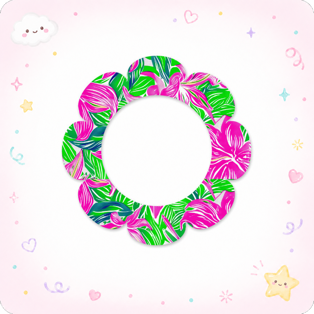 Pink Green Splash Florals Swapper - - Topperswap