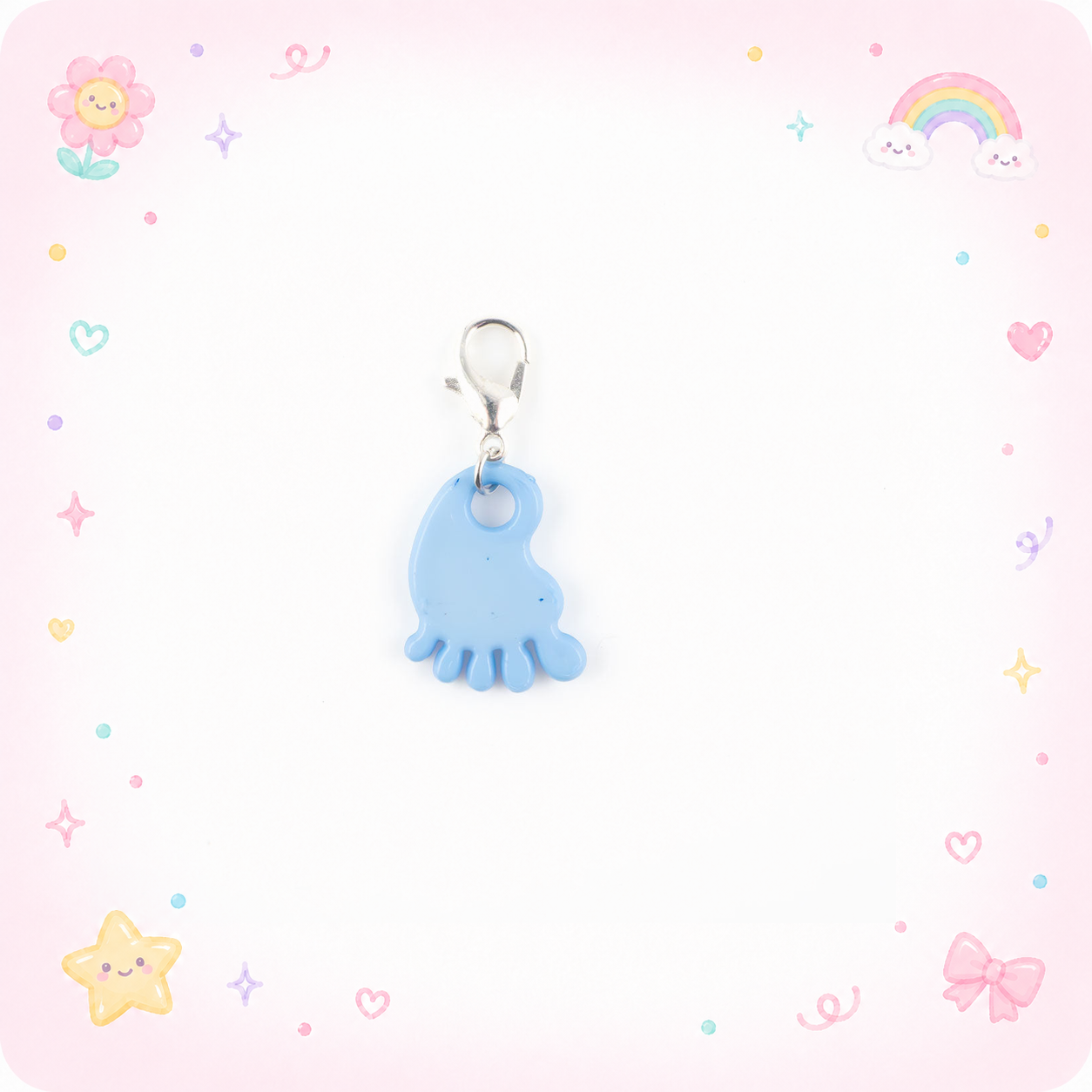 Blue Baby Foot Charm Swapfinity Badge Reel Add-on - - Topperswap