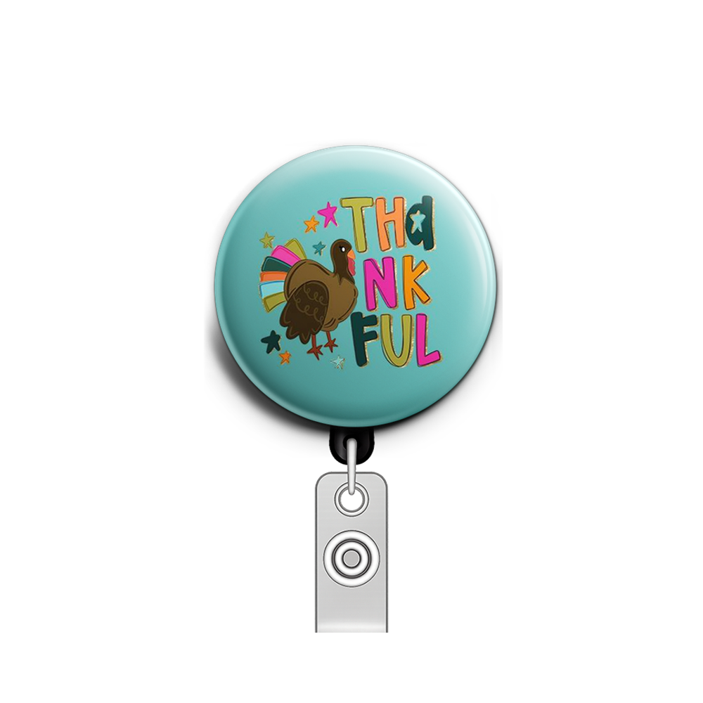 Thankful Turkey Swapfinity Retractable ID Badge Reel - - Topperswap