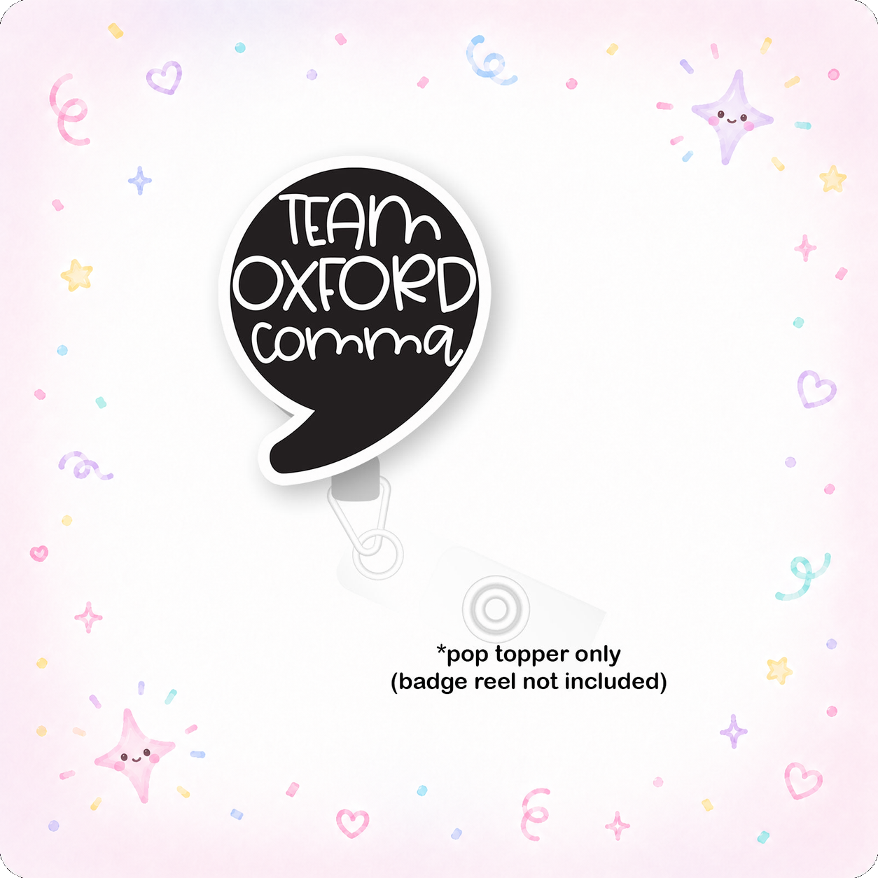 Oxford Comma Enthusiast Pop Topper - - Topperswap