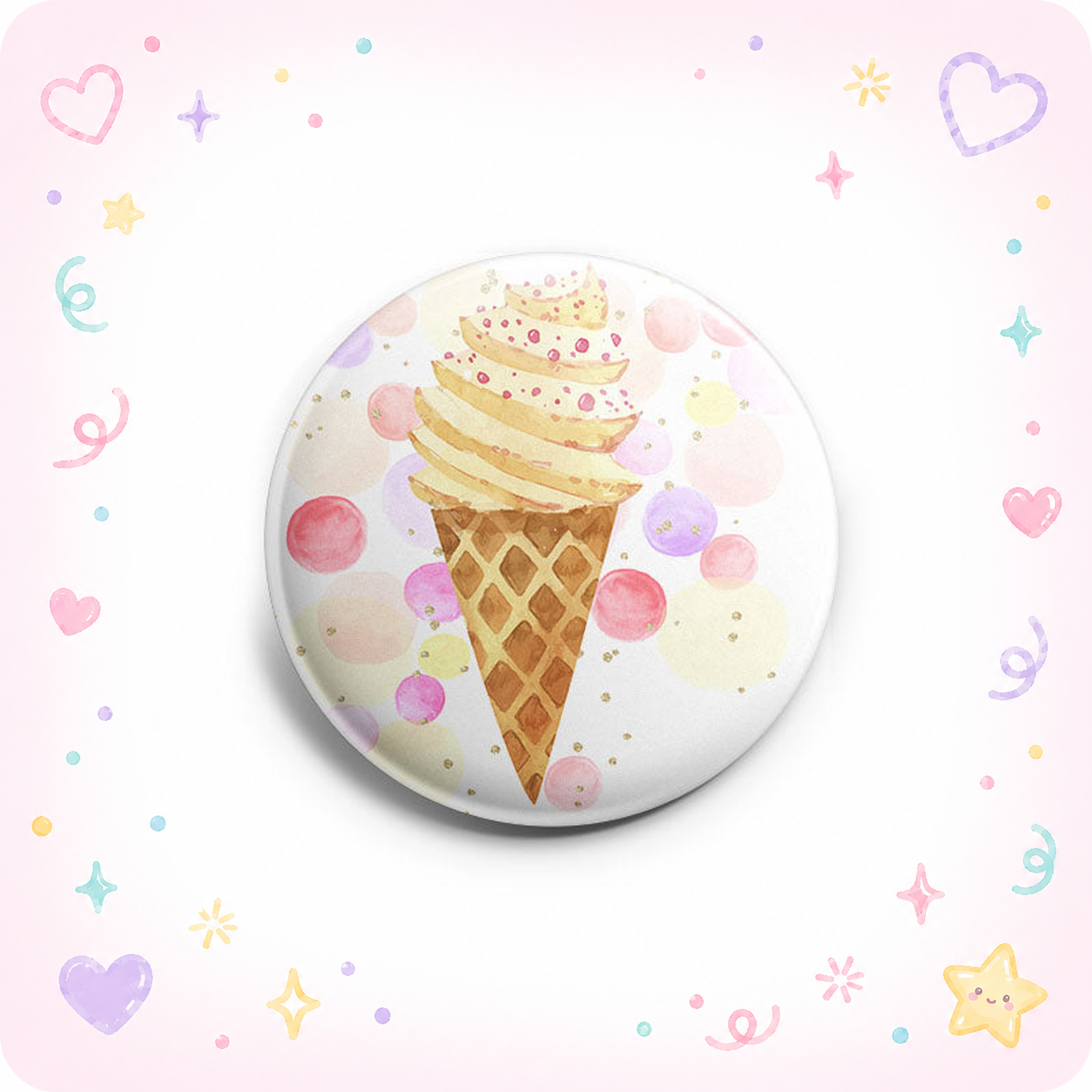 Watercolor Ice Cream Topper - - Topperswap