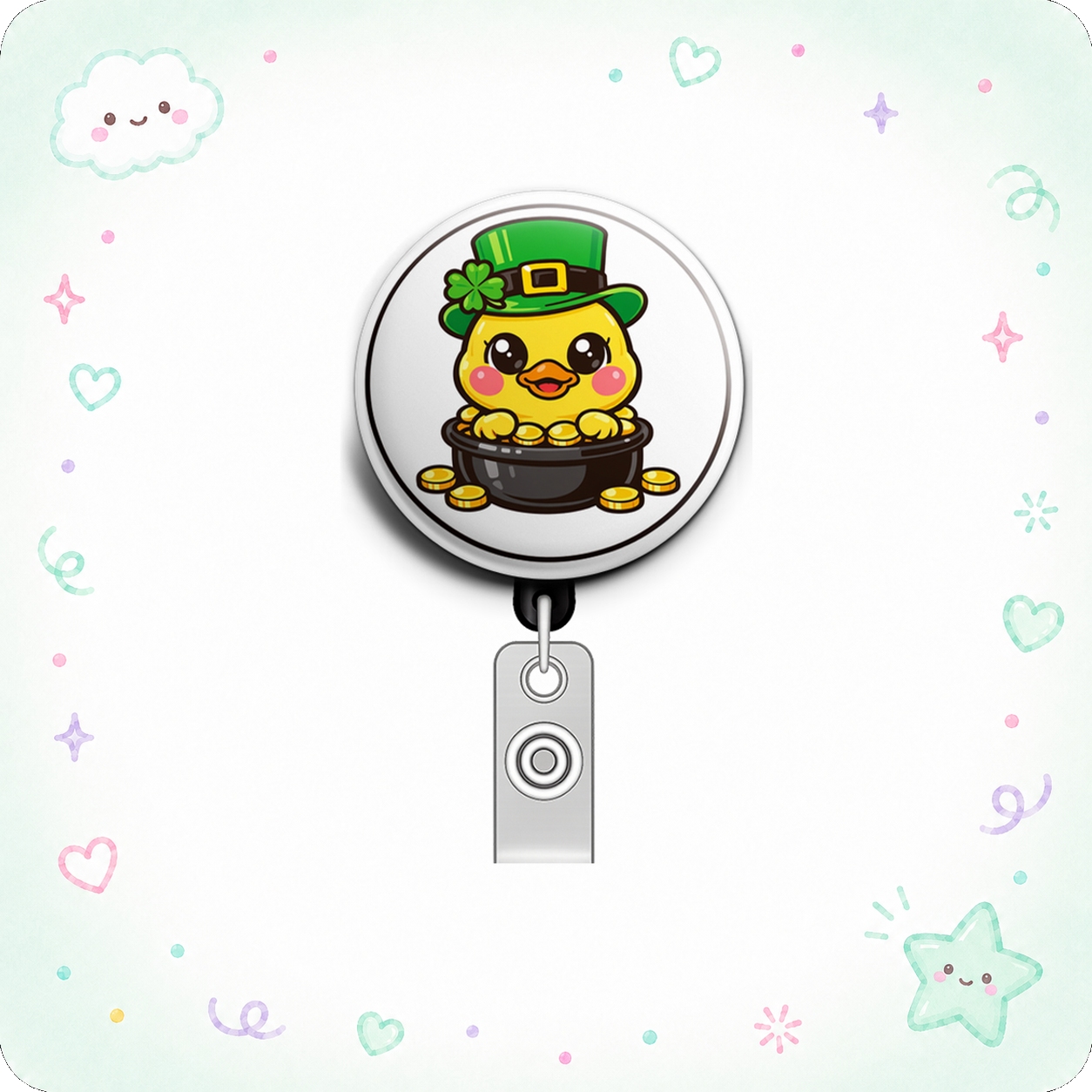 Lucky Ducky Swapfinity Retractable ID Badge Reel - - Topperswap
