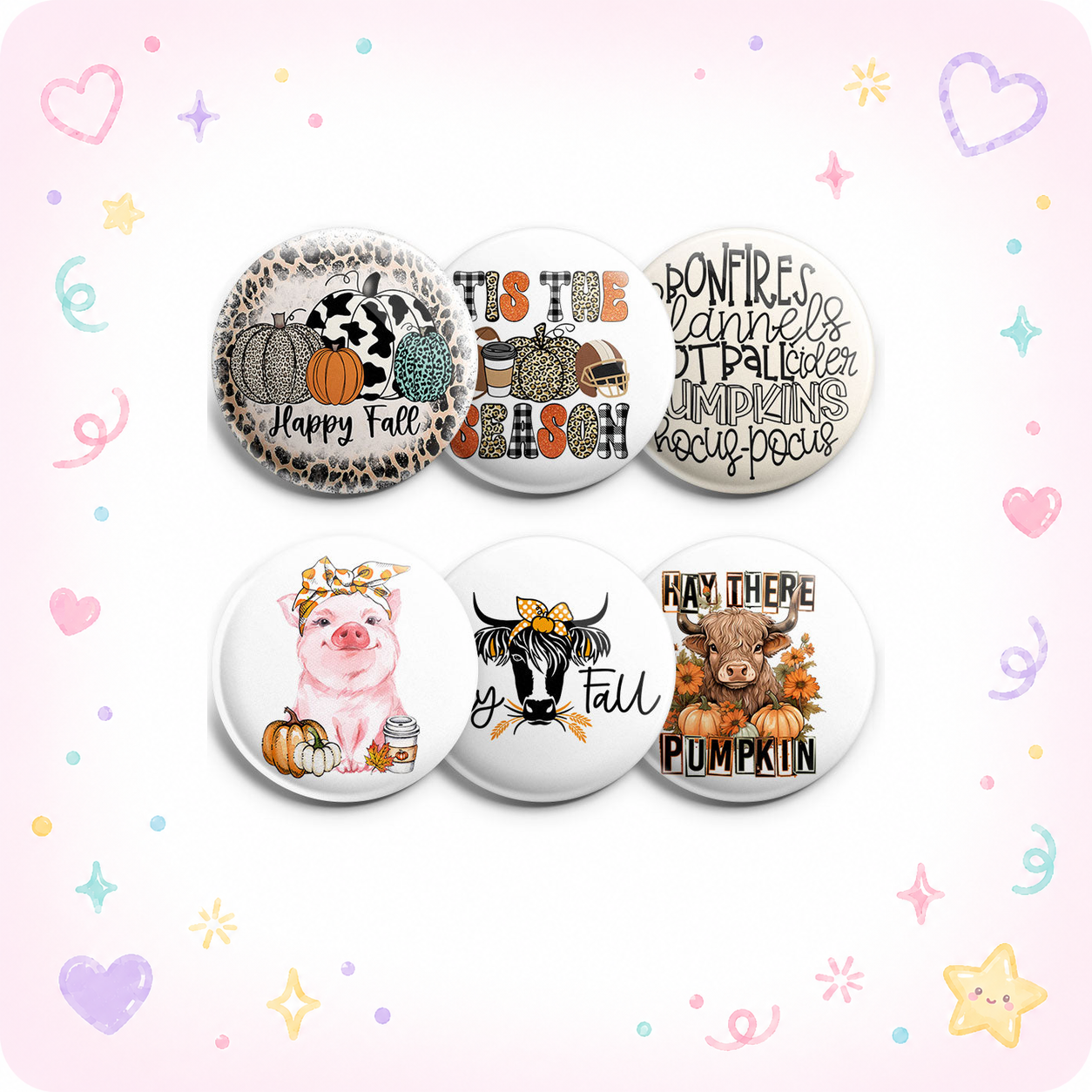 Pumpkin Friends Topper 6-Pack (Save 15%) - - Topperswap