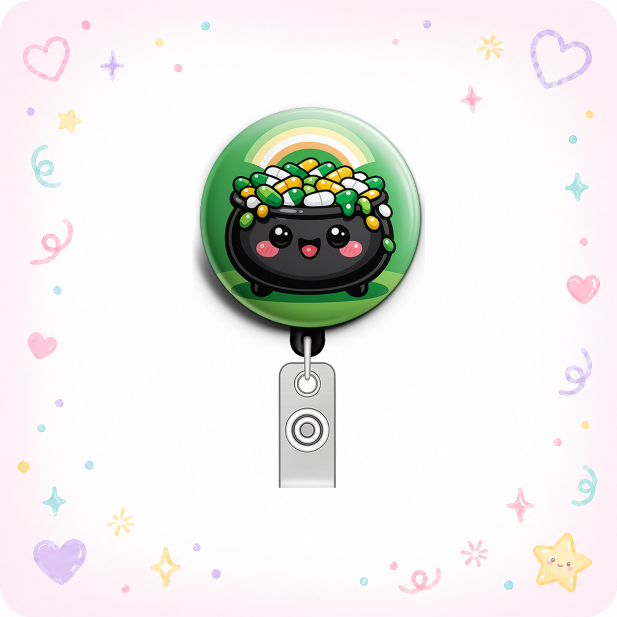 Pot of Gold Pills Swapfinity Retractable ID Badge Reel - - Topperswap