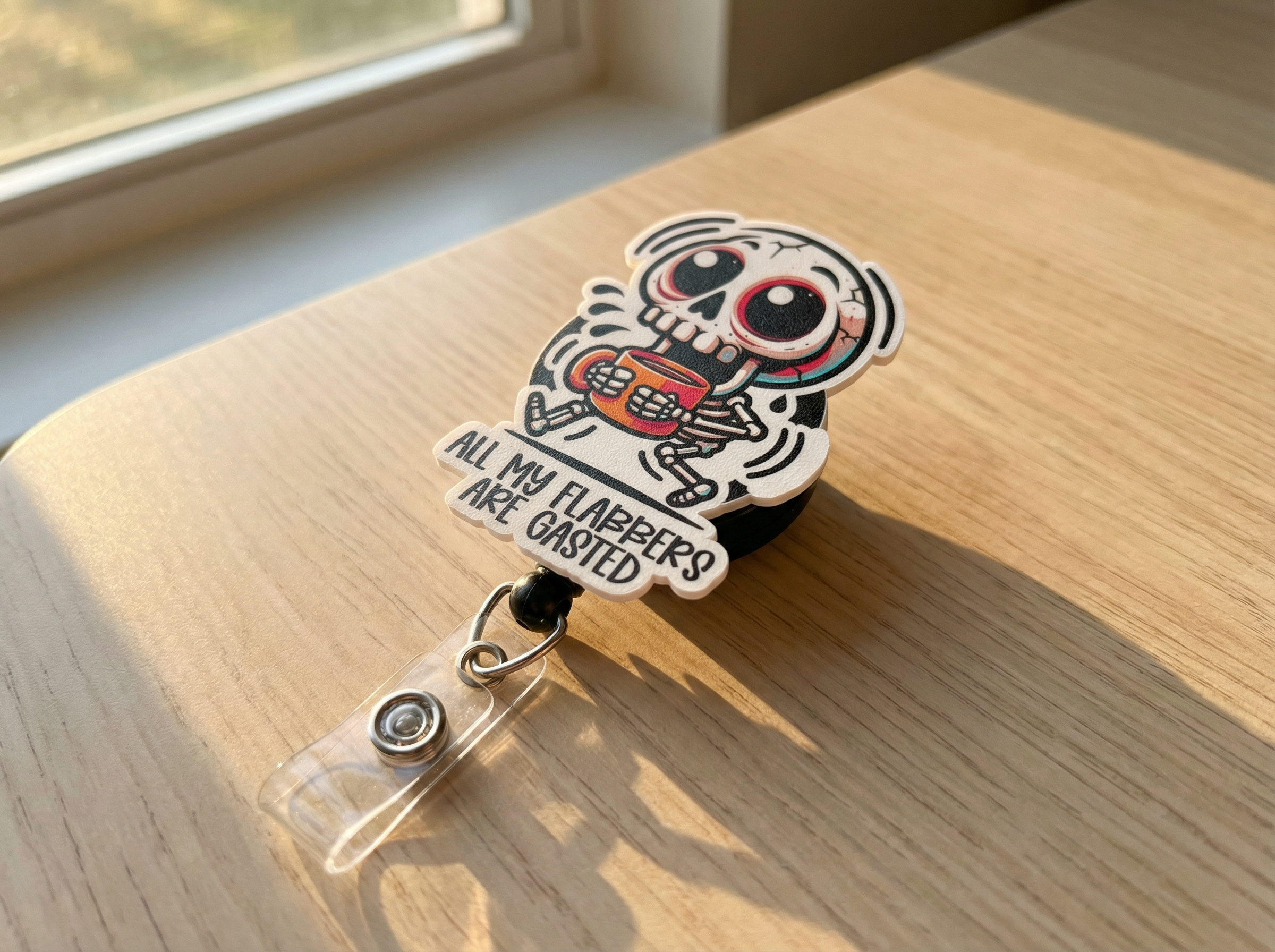 Flabber Gasted Pop Topper Swapfinity Retractable ID Badge Reel - - Topperswap