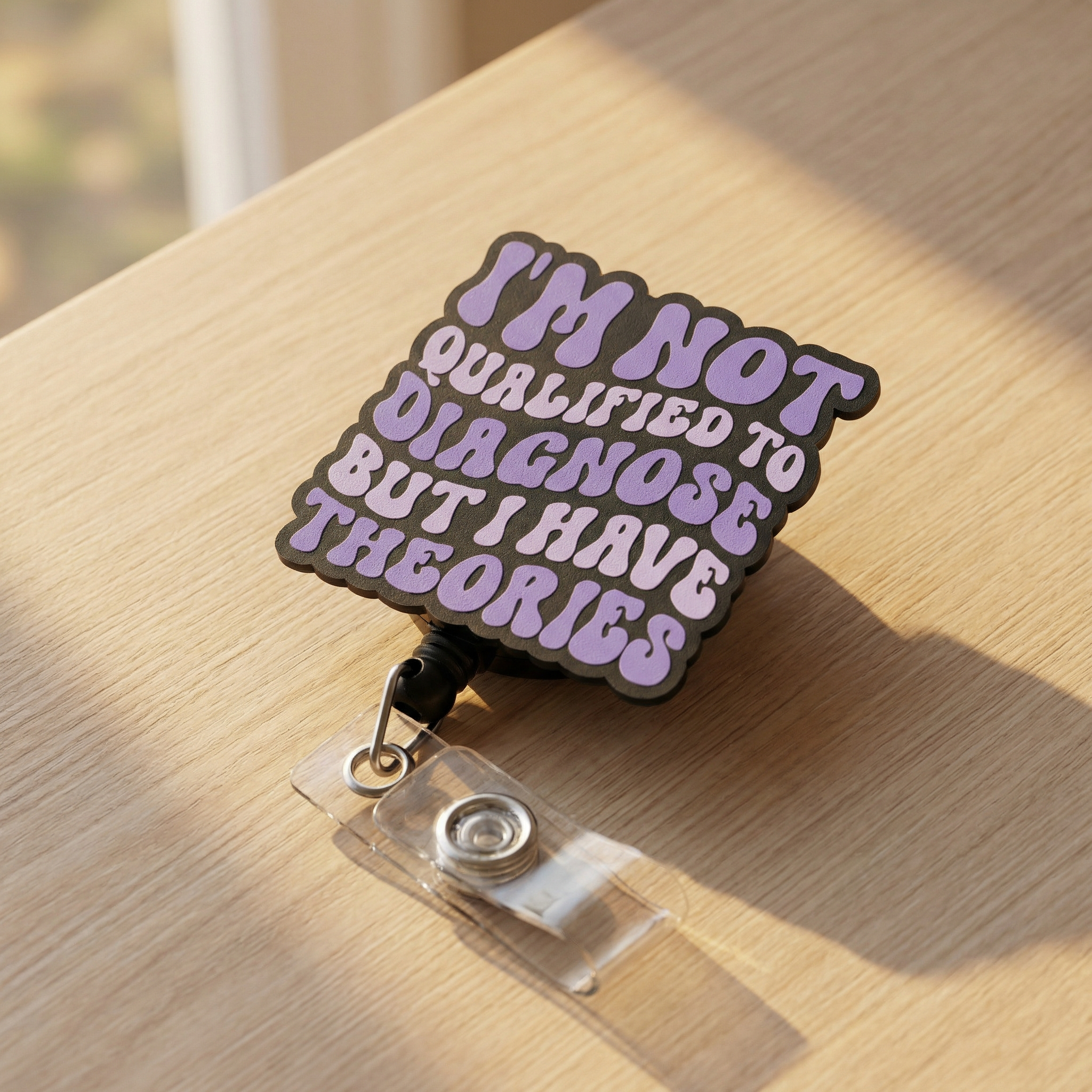 I'm Not Qualified to Diagnose Pop Topper Swapfinity Retractable ID Badge Reel - - Topperswap