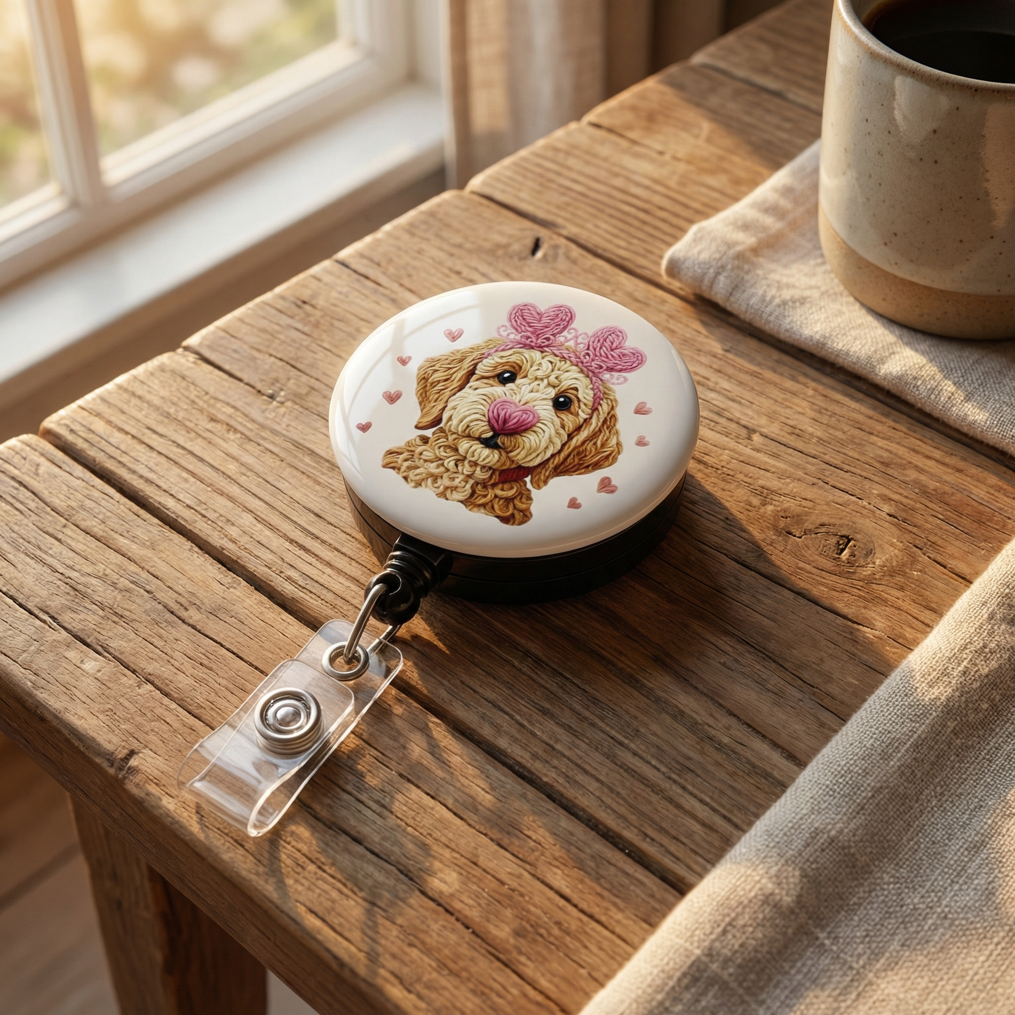 Puppy Love Swapfinity Retractable ID Badge Reel - - Topperswap