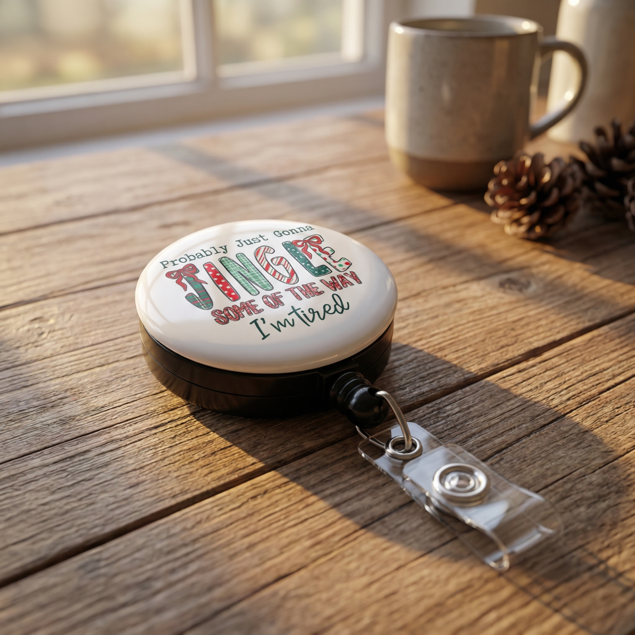 Holiday Hustle Swapfinity Retractable ID Badge Reel - - Topperswap