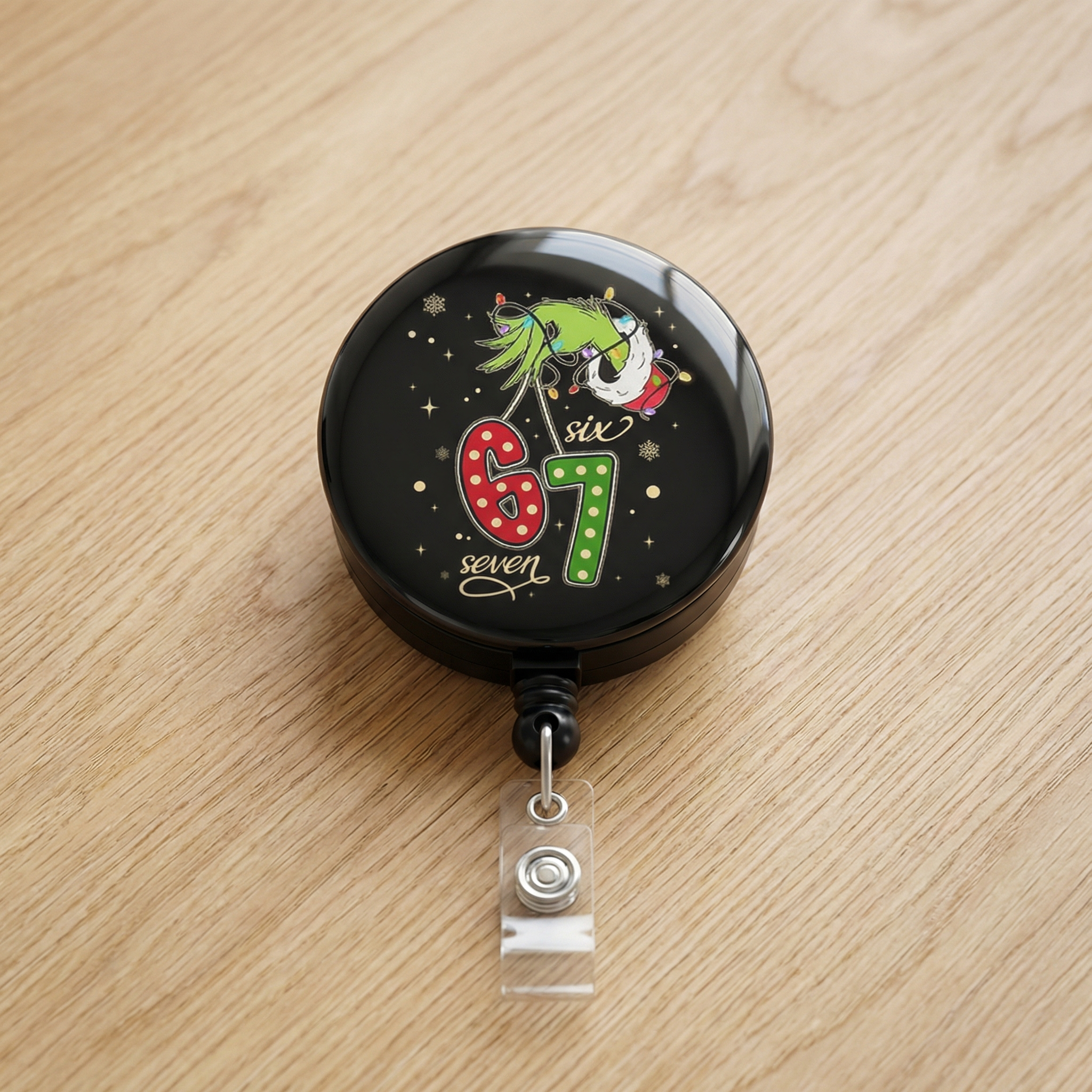 Grinchy Mischief Swapfinity Retractable ID Badge Reel - - Topperswap