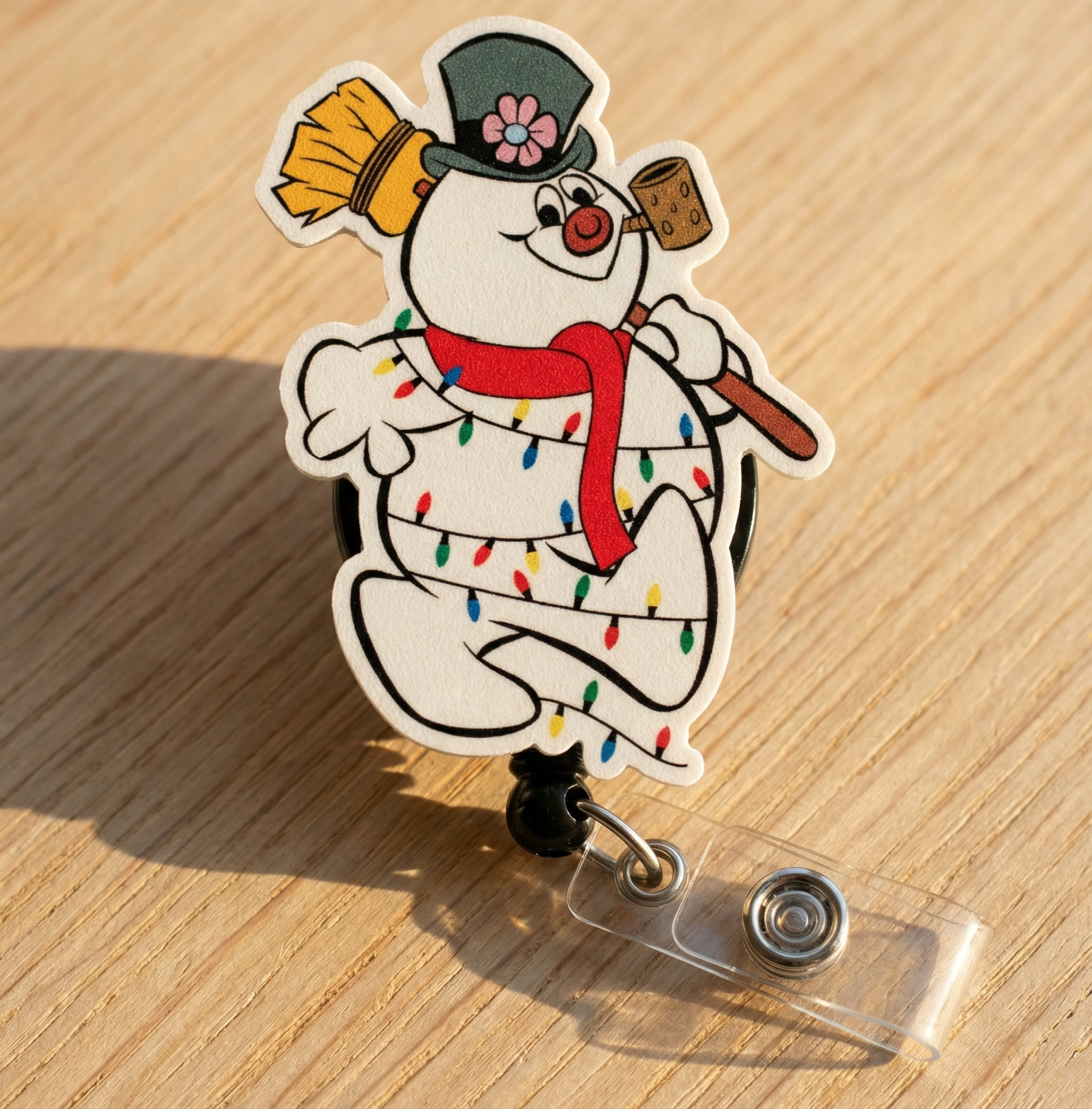 Frosty in Lights Pop Topper Swapfinity Retractable ID Badge Reel - - Topperswap