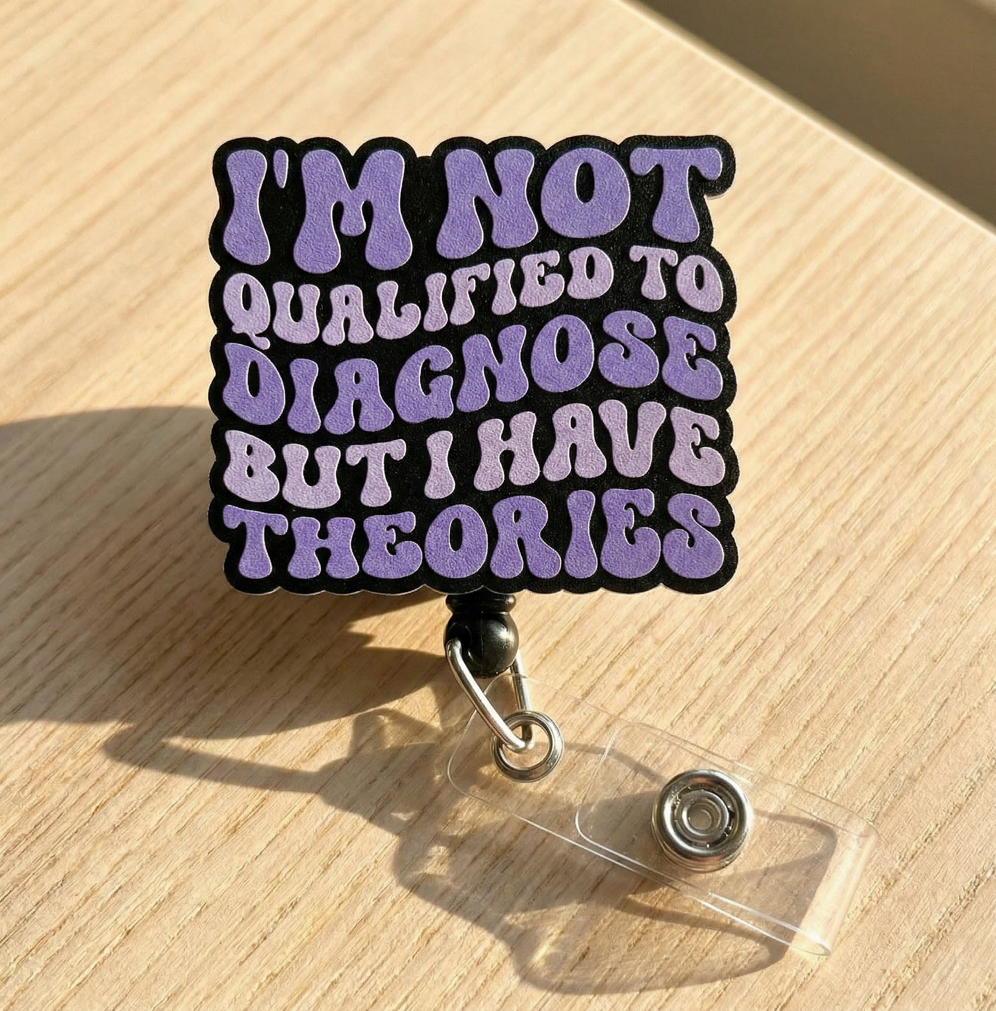 I'm Not Qualified to Diagnose Pop Topper Swapfinity Retractable ID Badge Reel - - Topperswap