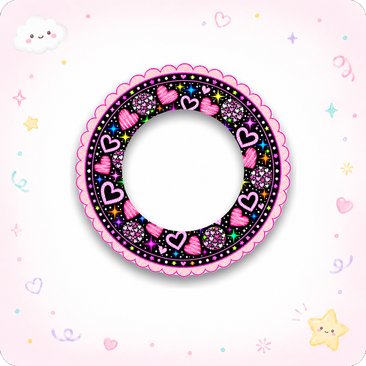 Matching Frame — Floating Hearts - - Topperswap