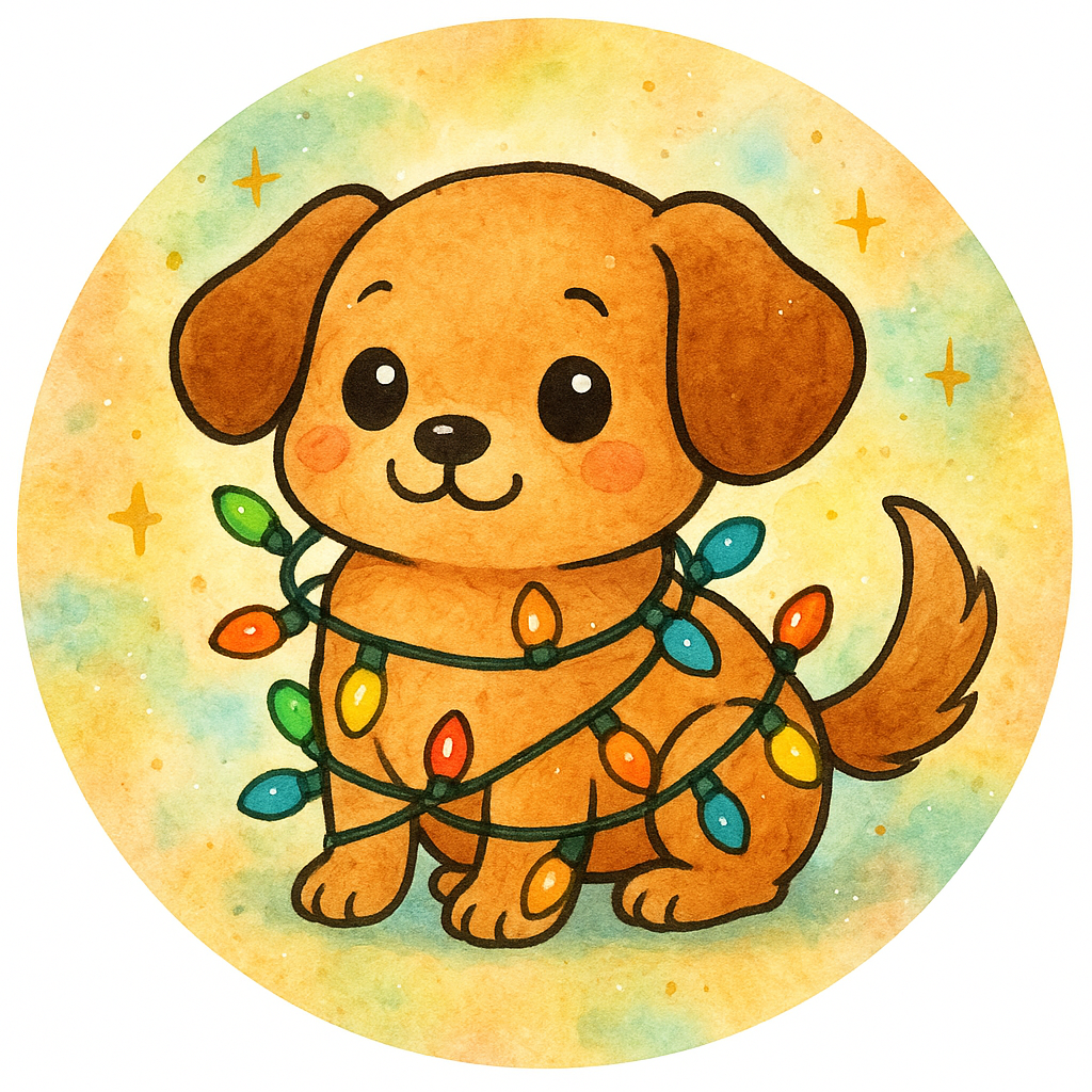 Custom Design – My pet wrapped in Christmas lights - - Topperswap