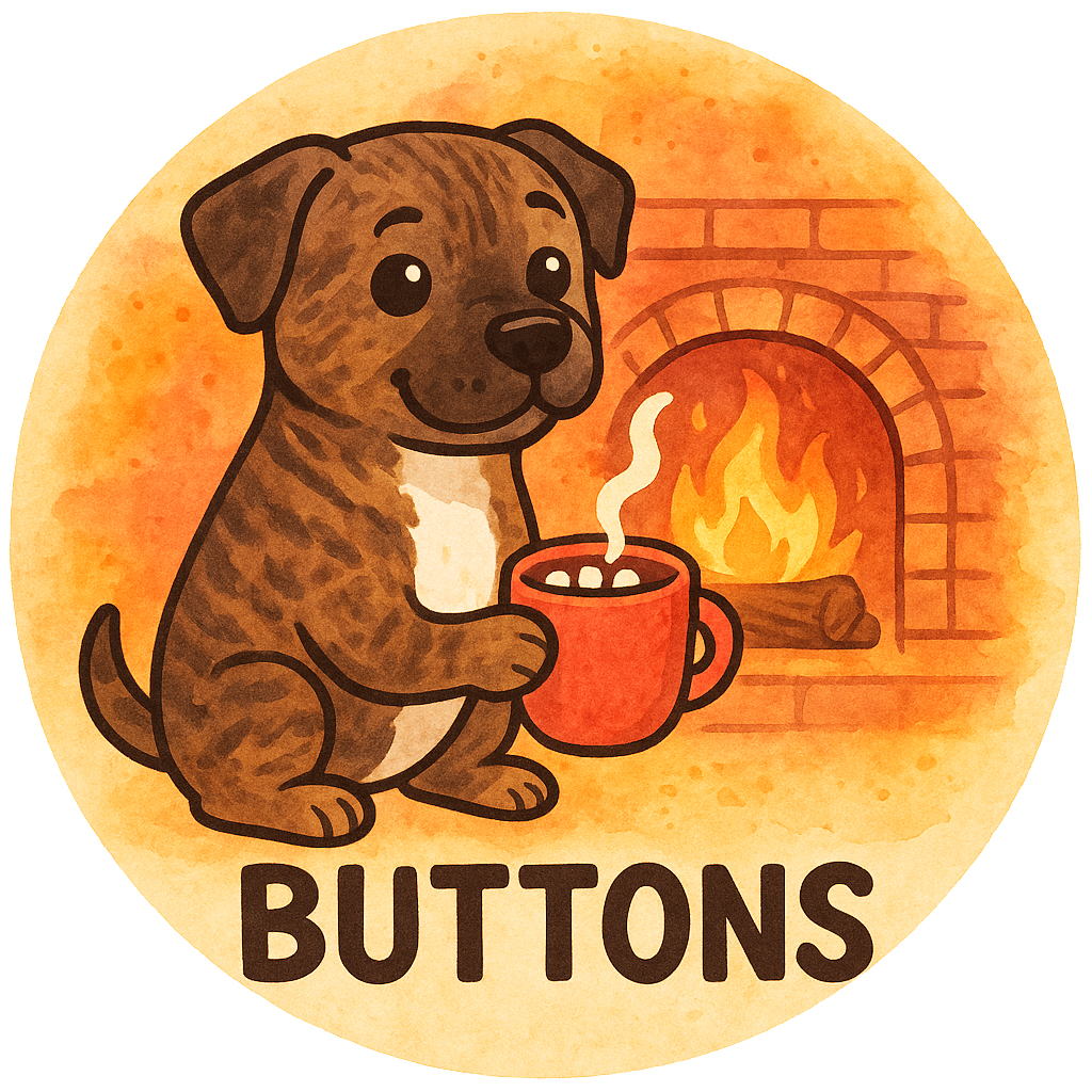my pet sipping hot cocoa by a warm, crackling fireplace