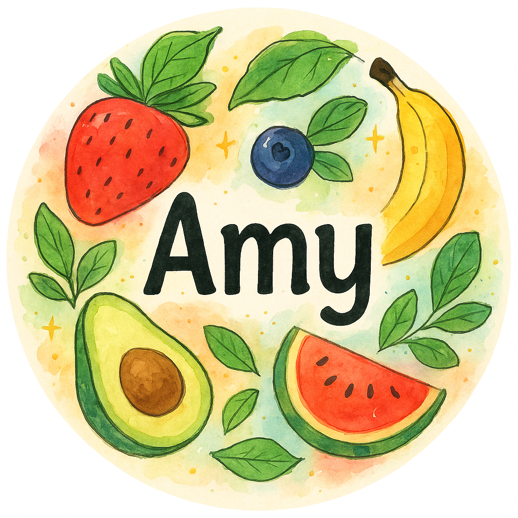 A personalized design prominently featuring the name "Amy" w…