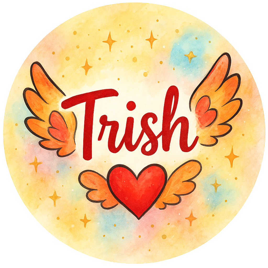 A personalized design prominently featuring the name "Trish"…