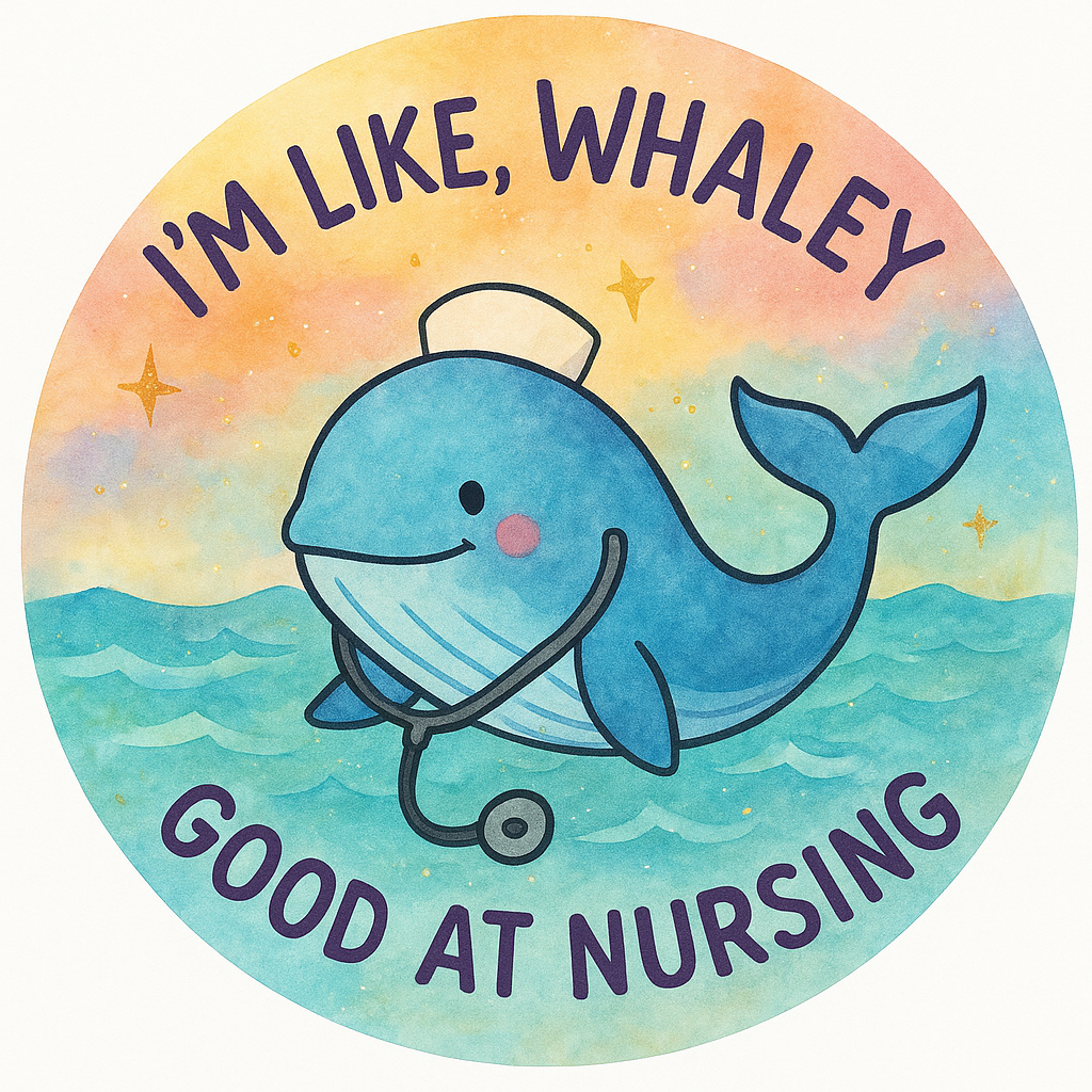 A whale wearing a stethoscope in front of an ocean backgroun…