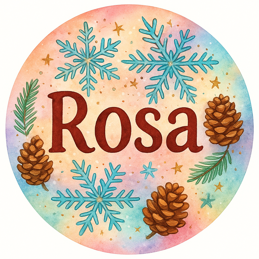 A personalized design prominently featuring the name "Rosa"…