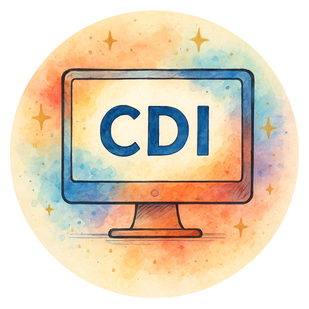 Computer screen with CDI on the display 