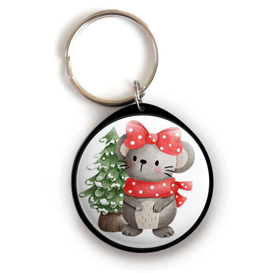 Merry Mouse in Winter Keychain -  - Topperswap