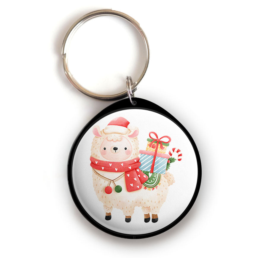 Santa Llama's Gift Ride Keychain -  - Topperswap