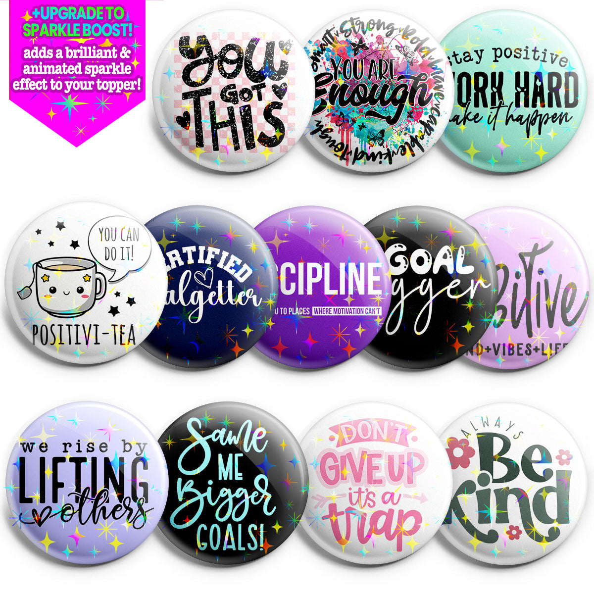 Inspirational Dozen Topper 12-Pack (Save 20%) - Make it Sparkle - Topperswap