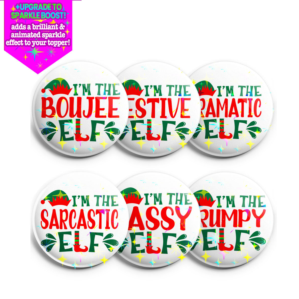 Elf Personality Topper 6-Pack (Save 15%) - Make Them Sparkle - Topperswap