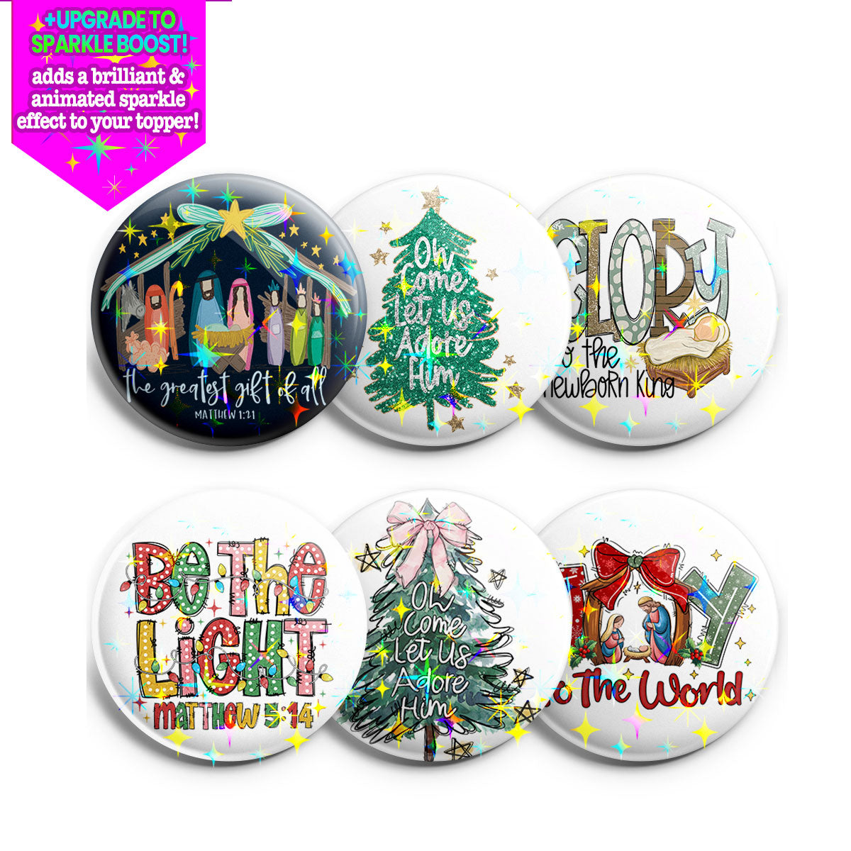 Faithful & Festive Topper 6-Pack (Save 15%) - Make Them Sparkle - Topperswap