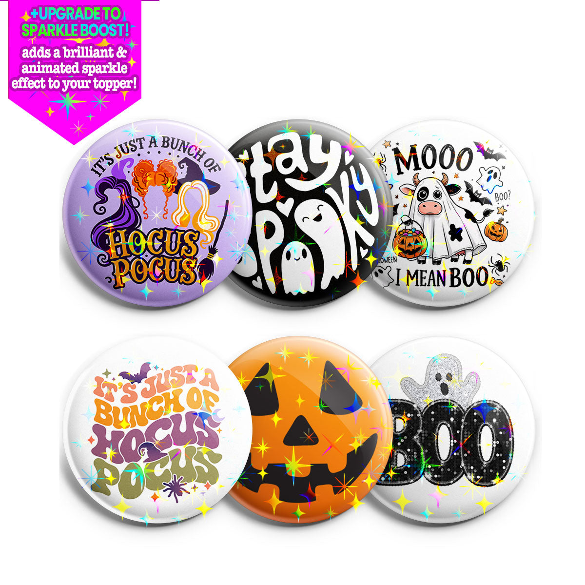 Boo-tiful Halloween Topper 6-Pack (Save 15%) - Make Them Sparkle - Topperswap