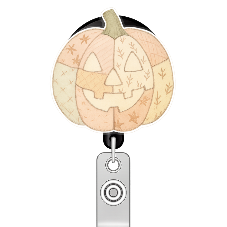 Custom Design – a jack o lantern that looks like it's quilt with different f… - - Topperswap