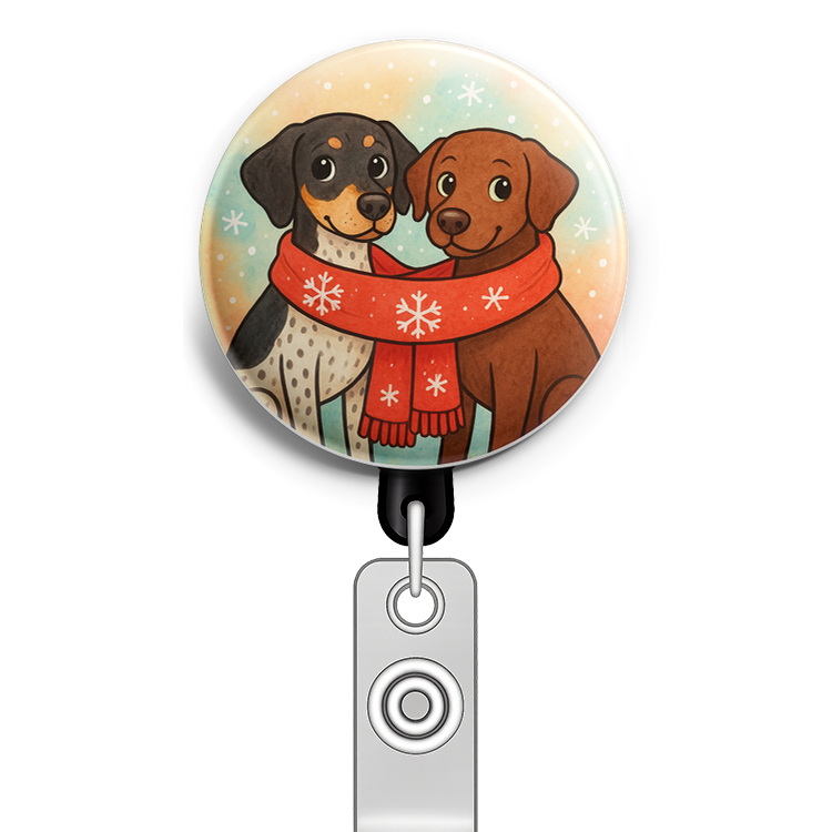 Custom Design – my pets wearing a cozy scarf with snowflakes falling - Topper