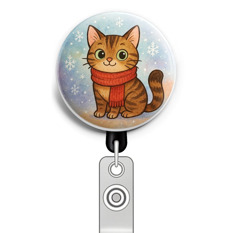 Custom Design – my pet wearing a cozy scarf with snowflakes falling - Topper