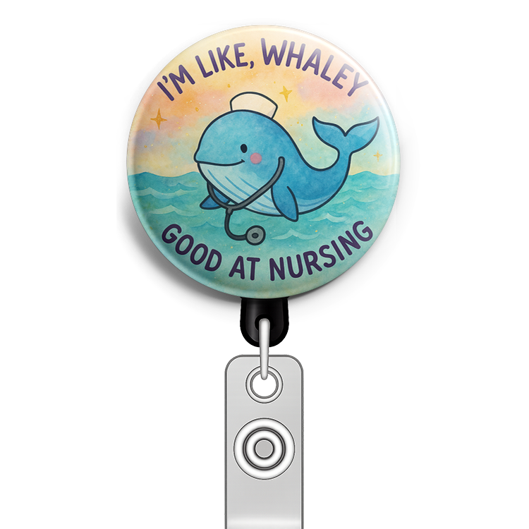 Custom Design – A whale wearing a stethoscope in front of an ocean backgroun… - Topper