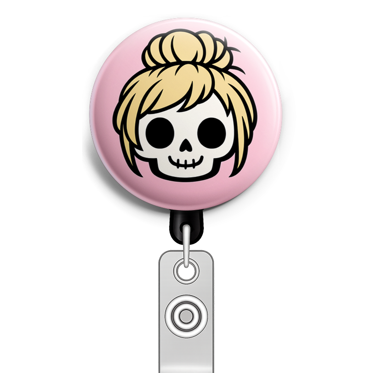 Custom Design – Design a circular badge featuring a skeleton head with a cut… - - Topperswap